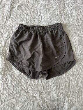 Nike Women's Grey Athletic Running Shorts with Reflective Swoosh